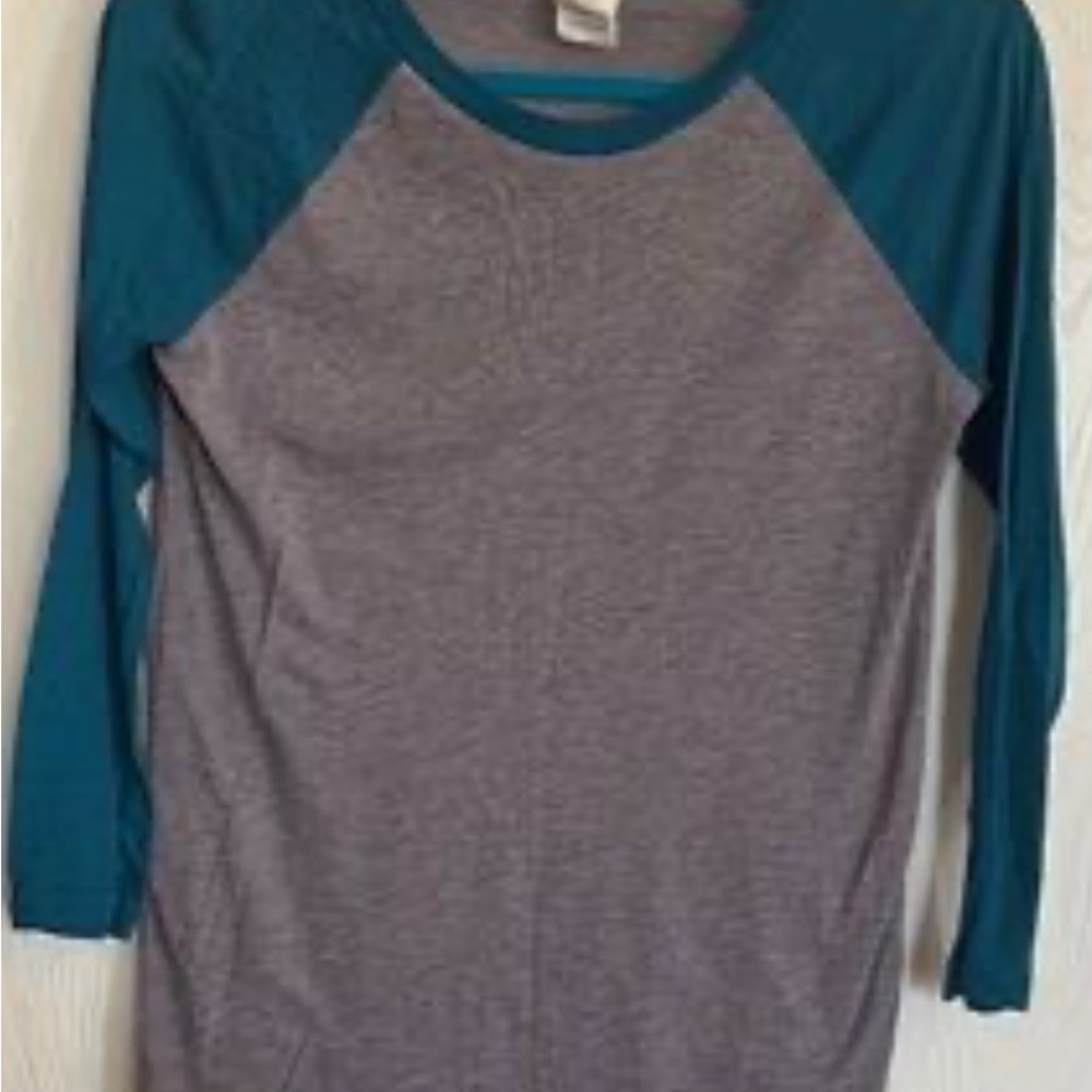 PINK Victoria's Secret Teal and Gray Top